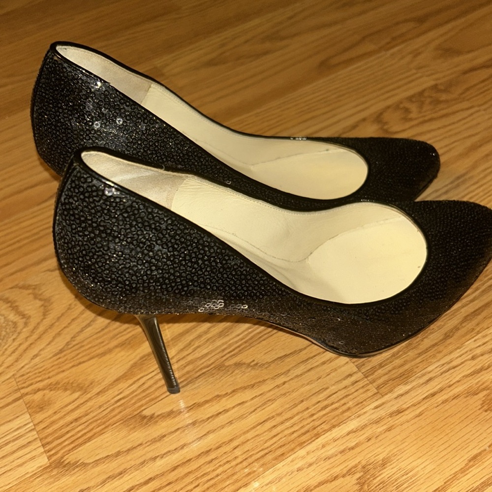 Jimmy Choo Pumps Women’s Size 8.5 in Black Glitter - Picture 2 of 6